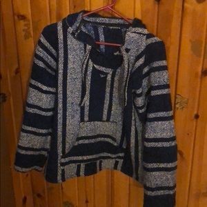 Blue and White Baja Hoodie / Drug Rug